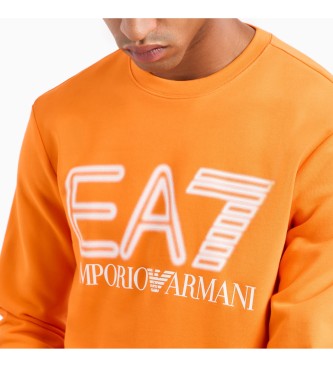 EA7 Sweater met ronde hals Logo oranje