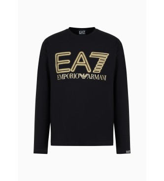 EA7 T-shirt oversize a maniche lunghe Logo Series nera