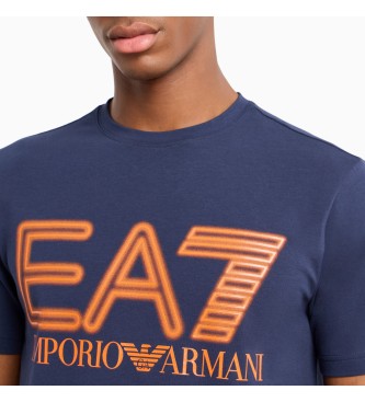 EA7 T-shirt oversize z serii Logo, granatowy