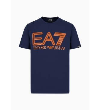 EA7 Logotip Serije Oversize majica mornarska temna