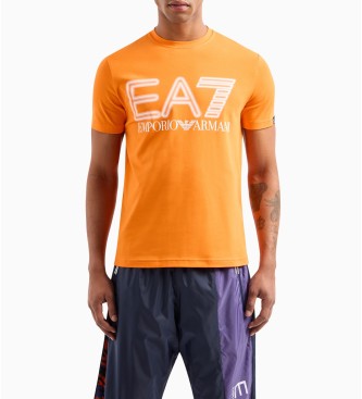 EA7 T-shirt oversize della serie Logo arancione