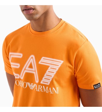 EA7 Logo Series Oversize T-Shirt pomarańczowy