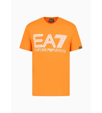 EA7 Logo Series Oversize T-Shirt pomarańczowy