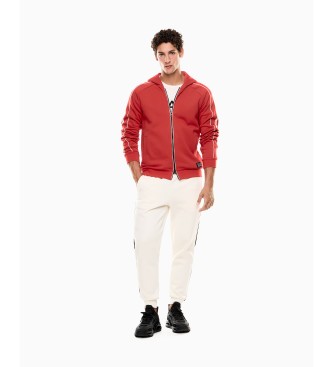 EA7 Hoodie met rits Logo Serie rood