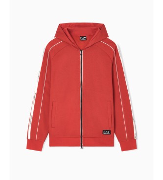 EA7 Hoodie met rits Logo Serie rood