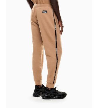 EA7 Cotton blend trousers Logo Series brown