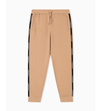 EA7 Cotton blend trousers Logo Series brown