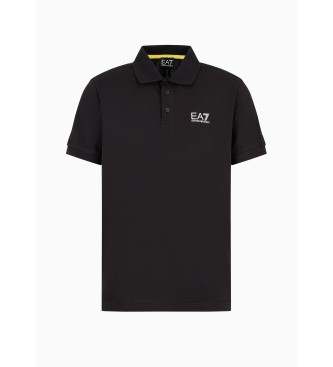 EA7 Logo Series Poloshirt aus Baumwolle schwarz