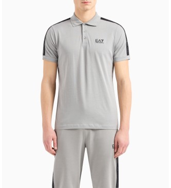 EA7 Logo Series cotton polo shirt grey