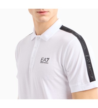EA7 Logo Series Poloshirt aus Baumwolle wei