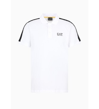 EA7 Logo Series cotton polo shirt white