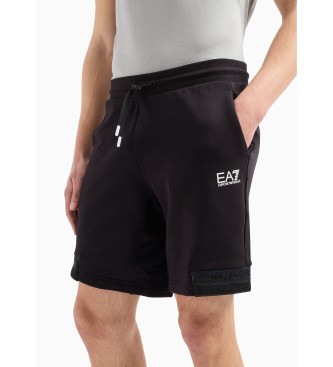 EA7 Kratke hlače iz serije z logotipom črne barve
