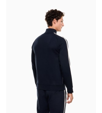 EA7 Logo Series sweat-shirt en coton mlang bleu marine