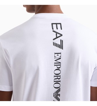 EA7 T-shirt bianca con logo del treno