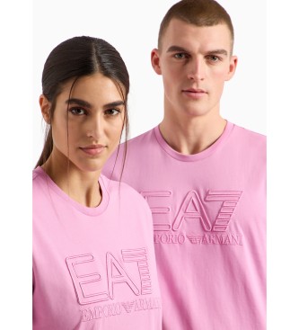 EA7 T-shirt rosa della serie Logo