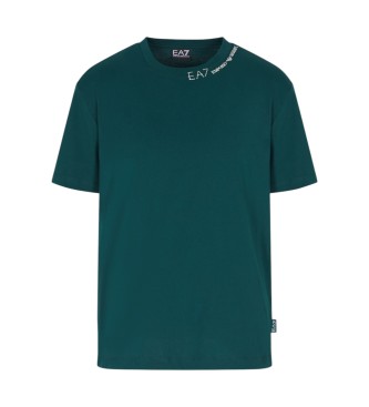 EA7 T-shirt com o logtipo da srie Train bordado em verde