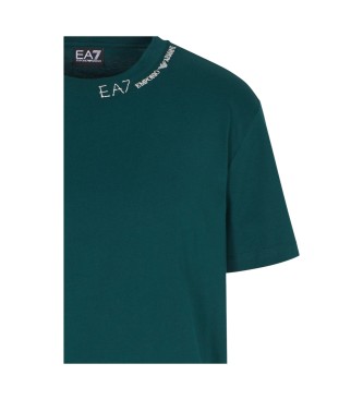 EA7 T-shirt com o logtipo da srie Train bordado em verde