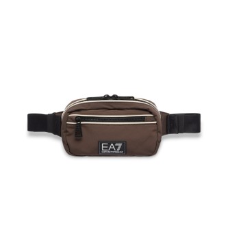 EA7 Saco de viagem com logtipo castanho