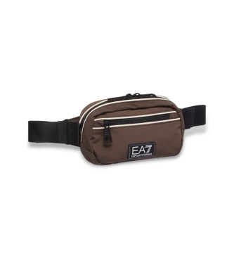 EA7 Saco de viagem com logtipo castanho