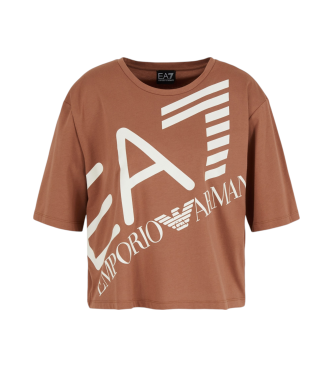 EA7 T-shirt marrone della serie Train Logo