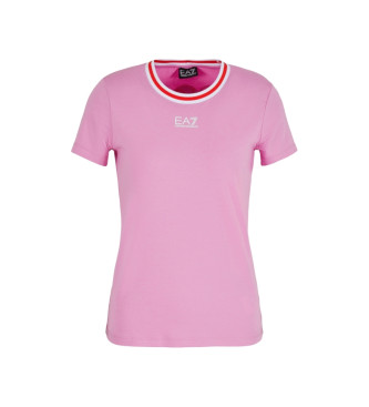 EA7 Logo Serie Grafisch T-shirt roze