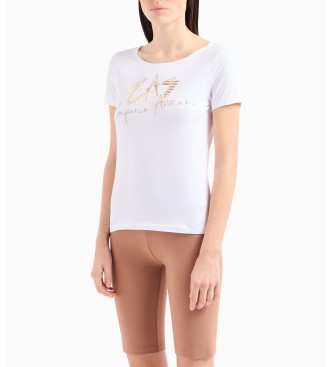 EA7 T-shirt  col ras du cou Logo Series blanc