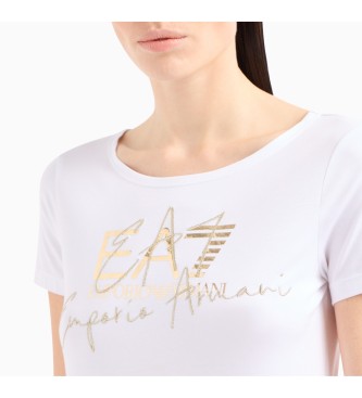 EA7 Koszulka z okrągłym dekoltem Logo Series biała