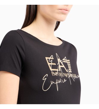EA7 Koszulka z okrągłym dekoltem Logo Series czarna