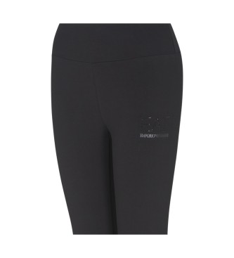 EA7 Gamaše z logotipom Visok pas črne barve