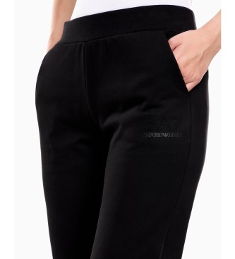 EA7 Pantalón elástico Logo Series con puños negro