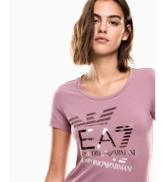 EA7 T-shirt com estampado Logo Series rosa