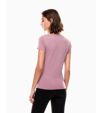 EA7 T-shirt com estampado Logo Series rosa