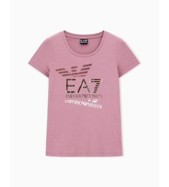 EA7 T-shirt com estampado Logo Series rosa