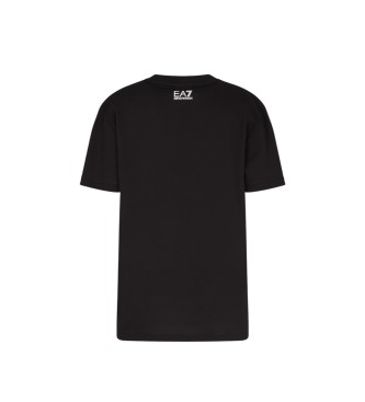 EA7 T-shirt de malha com lantejoulas Logo Series preta