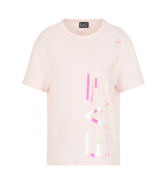 EA7 T-shirt rosa com o logtipo da srie Train