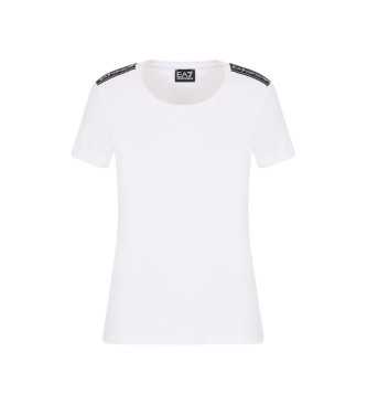EA7 T-shirt con nastro della serie logo bianco