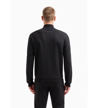 EA7 Lux Identity-sweatshirt van zwarte melange