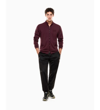 EA7 Lux Identity interlock sweatshirt maroon