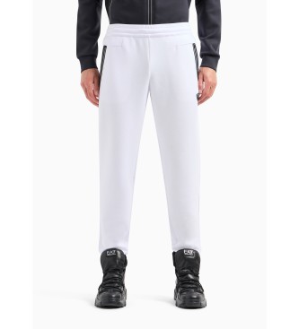 EA7 Spodnie Premium Zip białe