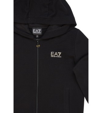 EA7 Pełny dres Błyszcząca czerń