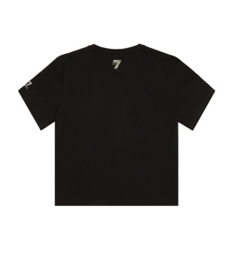 EA7 T-shirt com logtipo alargado brilhante preto