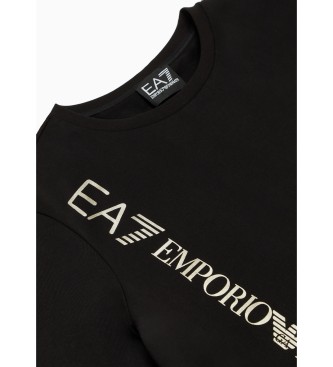 EA7 Shiny T-shirt med frlngd logotyp svart