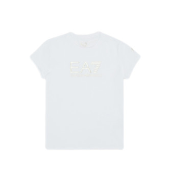 EA7 Glimmend t-shirt met korte mouwen wit