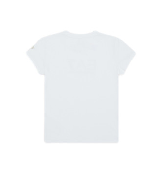 EA7 Błyszcząca koszulka z krótkim rękawem biała