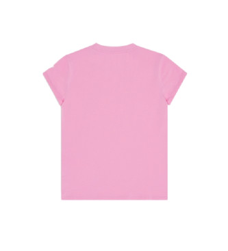 EA7 Shiny pink short sleeve t-shirt
