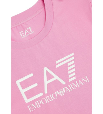 EA7 Svetleča roza majica s kratkimi rokavi