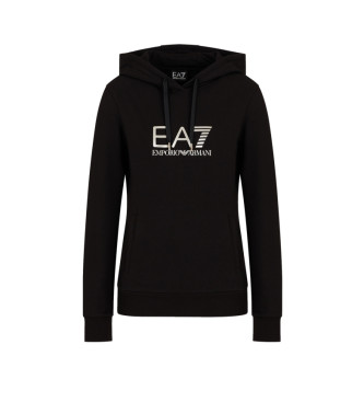 EA7 Stretch cotton sweatshirt Shiny black