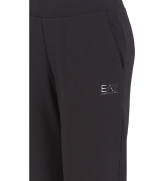 EA7 Sweatpants i elastisk bomuld Skinnende sort