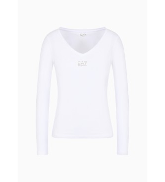 EA7 T-shirt de manga comprida brilhante branca
