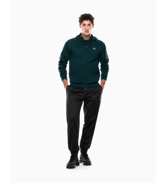 EA7 Bluza z kapturem Visibility zielona